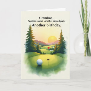 Carte Anniversaire de golf drôle de petit-fils Humour de