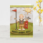 Carte anniversaire de golf personnalisé (Fleur jaune)