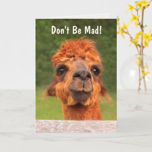 Carte Anniversaire de Goofy Llama (Fleur jaune)
