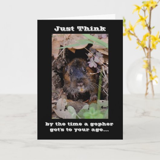 Carte Anniversaire de Gopher (Fleur jaune)