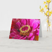 Carte Anniversaire de grand-mère avec Fleur Zinnia rose (Fleur jaune)
