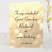 Carte Anniversaire de Grand-Père Personnalisé (Fleur jaune)