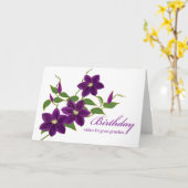 Carte Anniversaire de Grande Grand-mère avec Clematis po (Fleur jaune)
