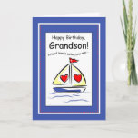 Carte Anniversaire de Grandson, Bateau à voile, Christia<br><div class="desc">Cette carte mignonne sera en douceur lorsque vous l'envoyez à votre petit-fils! Le passage des écritures se trouve à l'intérieur.</div>