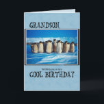 Carte Anniversaire de Grandson, Penguins<br><div class="desc">Un beau groupe de pingouins du Pôle Sud sont prêts à souhaiter à votre grand-fils un très heureux anniversaire. Cette carte sera une merveilleuse surprise pour un garçon qui aime les animaux.</div>