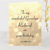 Carte Anniversaire de Grandson personnalisé (Fleur jaune)