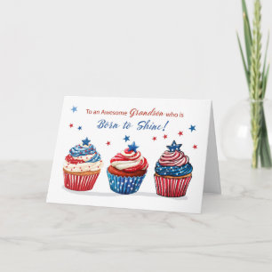 Carte Anniversaire de Grandson sur 4 juillet liberté pat