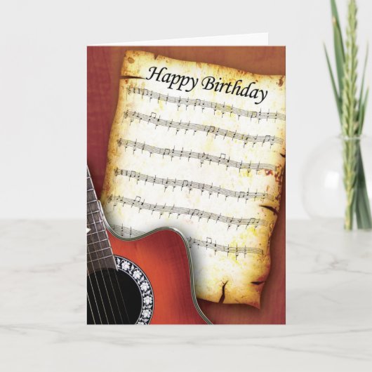 Carte Anniversaire de guitare d'Accoustic (Devant)