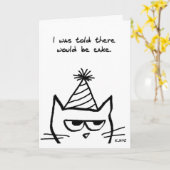 Carte Anniversaire de haine de chat en colère - Drôle ca (Fleur jaune)