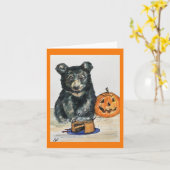 CARTE ANNIVERSAIRE DE HALLOWEEN (Fleur jaune)