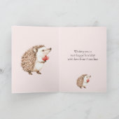 Carte Anniversaire de Hérisson aux Coeurs rouges roses (Intérieur)