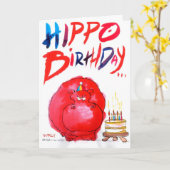 CARTE ANNIVERSAIRE DE HIPPO (Fleur jaune)
