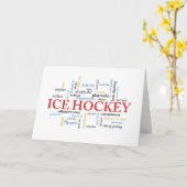 Carte Anniversaire de hockey sur glace de fille dans les (Fleur jaune)