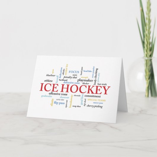 Carte Anniversaire de hockey sur glace de fille dans les (Devant)