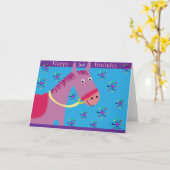 Carte Anniversaire de Horsey (Fleur jaune)