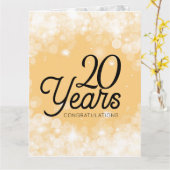 Carte anniversaire de jalon de l'employé universel Bokeh (Fleur jaune)