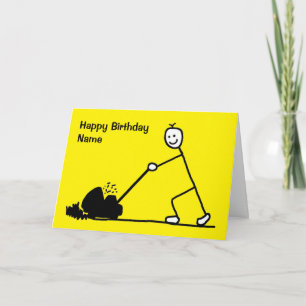 Carte Anniversaire de jardinier de dessin animé drôle