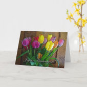 Carte Anniversaire de Joyeux en français (Fleur jaune)