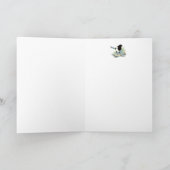 Carte Anniversaire de juin, pie - oiseau d'aquarelle (Intérieur)