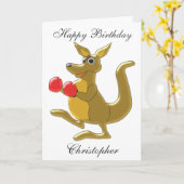 Carte Anniversaire de Kangaroo (Fleur jaune)