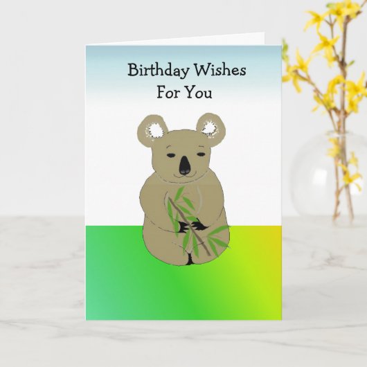Carte Anniversaire de Koala Bear (Fleur jaune)