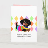 Carte Anniversaire de la bande dessinée 2 de teckel (Dos)