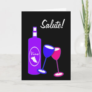 Carte Anniversaire De La Bouteille De Vin Et Des Lunette