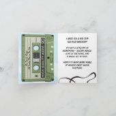 Carte Anniversaire de la cassette Mixtape vintage (Intérieur)