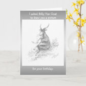 Carte Anniversaire de la chèvre (Fleur jaune)