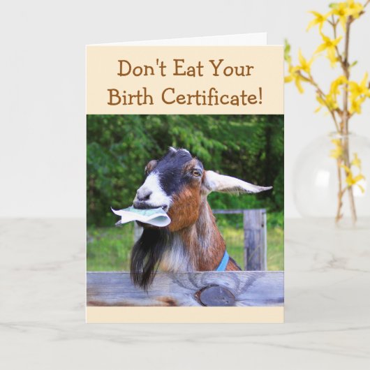 Carte Anniversaire de la chèvre (Fleur jaune)