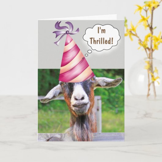 Carte Anniversaire de la chèvre (Fleur jaune)