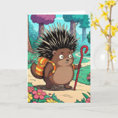 Carte Anniversaire de la Cute Porcupine Nephew (Fleur jaune)