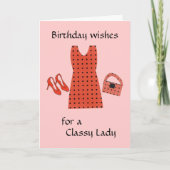 Carte Anniversaire de la Dame Classy (Devant)
