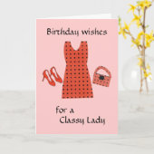 Carte Anniversaire de la Dame Classy (Fleur jaune)