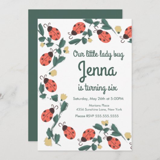 Carte Anniversaire de la dame peintre (Devant / Derrière)