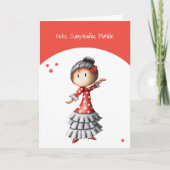 Carte Anniversaire de la danseuse flamenco espagnole Sev (Devant)