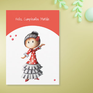 Carte Anniversaire de la danseuse flamenco espagnole Sev