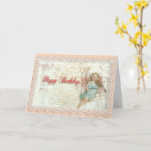 Carte Anniversaire de la dentelle victorienne (Fleur jaune)
