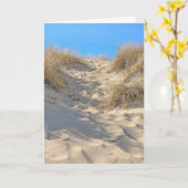 Carte Anniversaire de la dune de sable de plage (Fleur jaune)