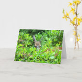 Carte Anniversaire de la faune de Cerf Timide (Fleur jaune)
