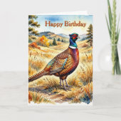 Carte Anniversaire de la faune rustique d'automne Faisan (Devant)