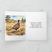 Carte Anniversaire de la faune rustique d'automne Faisan (Intérieur)