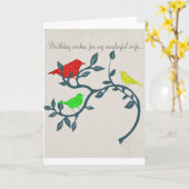 Carte Anniversaire de la femme (Fleur jaune)