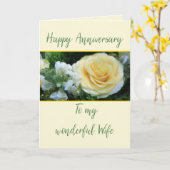 Carte Anniversaire de la femme Mariage Rose jaune (Fleur jaune)