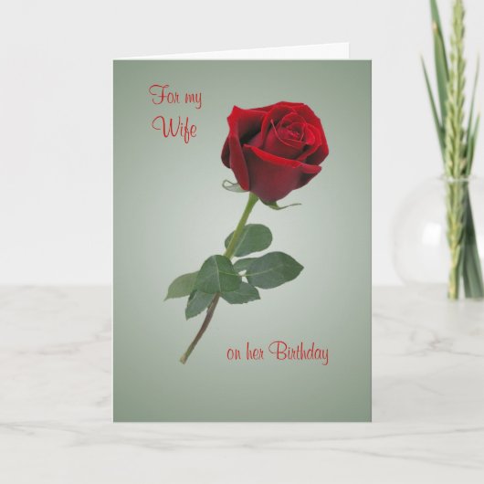 Carte Anniversaire de la femme Red Rose Hearts (Devant)