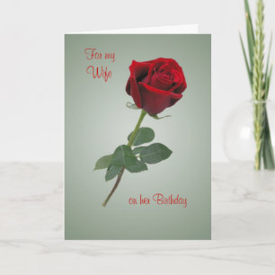 Carte Anniversaire de la femme Red Rose Hearts