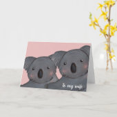 Carte anniversaire de la femme rose koala mignonne (Fleur jaune)