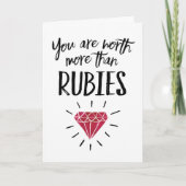 Carte Anniversaire de la femme - Vous valez plus que Rub (Devant)