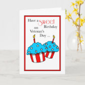 Carte Anniversaire de la fête des vétérans gâteaux sucré (Fleur jaune)