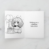 Carte Anniversaire de la fille à thème Anime | Page Coul (Intérieur)